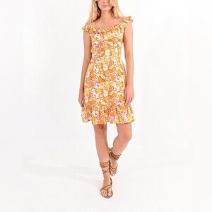 Molly Bracken Floral Mini Dress – Retro Boho Ruffle, Square Neck, Flirty Hem